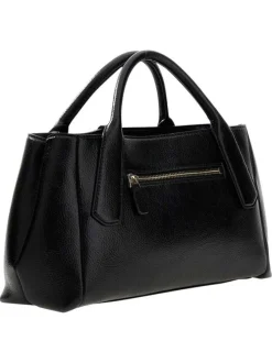 Sac à main porté épaule noir pourvu d'une anse amovible et réglable
