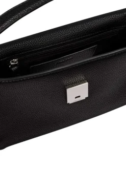 Sac à main porté épaule noir pourvu d'une bandoulière amovible