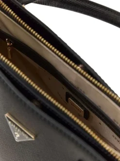 Sac à main porté épaule noir pourvu d'une bandoulière amovible