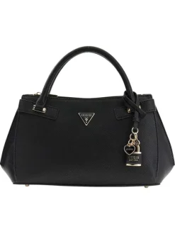 Sac à main porté épaule noir pourvu d'une bandoulière amovible