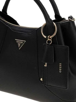 Sac à main à porté épaule noir pourvu d'une bandoulière amovible et réglable
