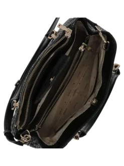Sac à main à porté épaule noir pourvu d'une bandoulière amovible et réglable