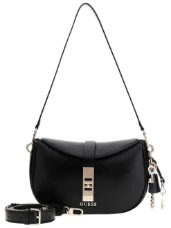 Sac à main porté épaule noir pourvu d'une bandoulière amovible et réglable