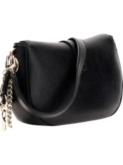Sac à main porté épaule noir pourvu d'une bandoulière amovible et réglable