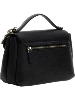 Sac à main porté épaule noir pourvu d'une bandoulière amovible et réglable