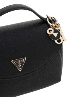 Sac à main porté épaule noir pourvu d'une bandoulière amovible et réglable