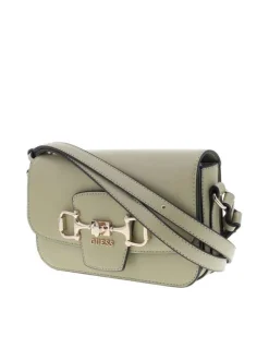Sac à main à porté épaule vert en maille lisse avec logo de la marque