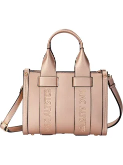 Sac à main rose uni avec une fermeture à zip et muni de 2 anses