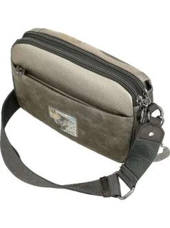 Sac marron orné de motifs exclusifs et pourvu d'une bandoulière réglable