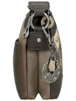 Sac multicolore à bandoulière plate et réglable orné d'un motif effet aquarelle