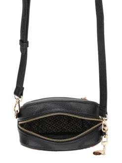 Sac noir fantaisie à motif léopard avec fermeture à glissière