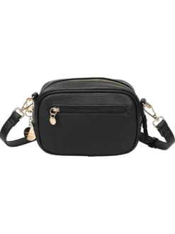 Sac noir fantaisie à motif léopard avec fermeture à glissière