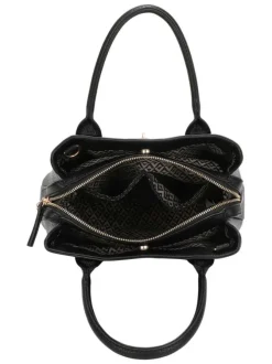 Sac noir uni avec bandoulière amovible et détails dorés