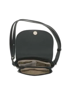 Sac noir uni avec logo iconique de la marque en relief sur le devant