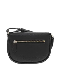 Sac noir uni avec logo iconique de la marque en relief sur le devant