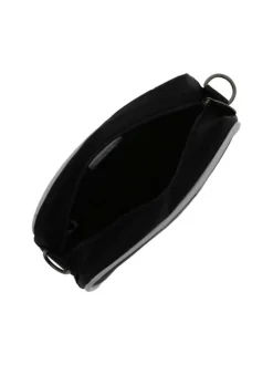 Sac noir uni avec une bandoulière ajustable et un compartiment