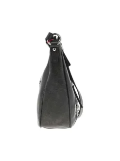 Sac noir uni bandouliere ajustable avec zip et logo gravé devant