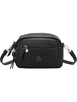 Sac noir uni à bandoulière amovible orné du logo de la marque