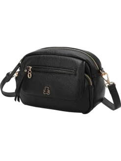 Sac noir uni à bandoulière amovible orné du logo de la marque