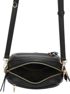 Sac noir uni à bandoulière amovible orné du logo de la marque