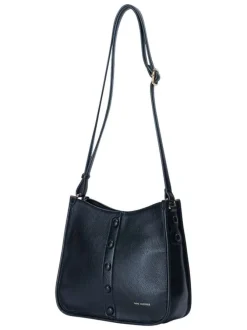 Sac noir uni à bandoulière réglable avec une fermeture zippée