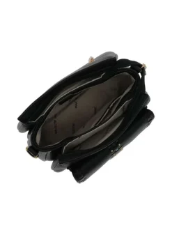 Sac noir uni muni de 2 bandoulières réglables et d'une fermeture à zip