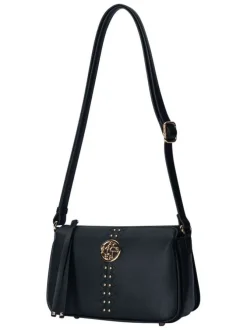Sac noir uni muni d'une bandoulière réglable et d'une fermeture à zip