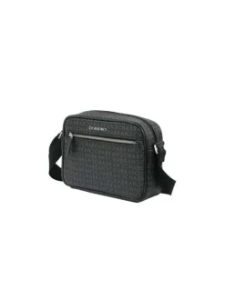 Sacoche Freedom noire imprimé du logo all-over avec une fermeture zippée