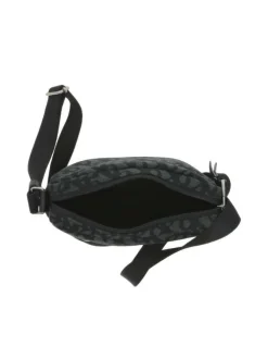 Sacoche noire à imprimé monogrammes avec bandoulière ajustable