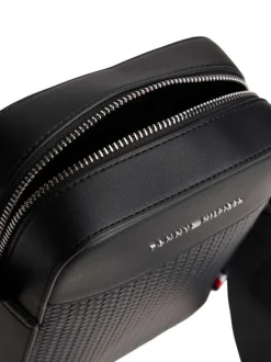 Sacoche noire avec fermeture à glissière et logos de la marque