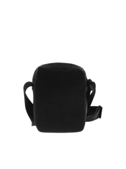 Sacoche noire uni avec une petite poche à l'avant et une fermeture zippée