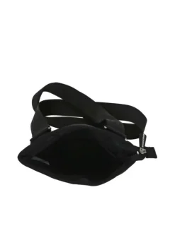 Sacoche noire unie avec une poche de rangement et marque sur patch à l'avant