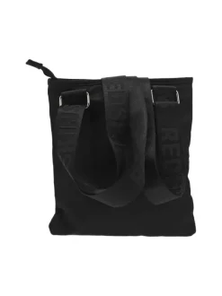 Sacoche noire unie avec une poche de rangement et marque sur patch à l'avant