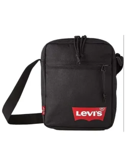 Sacoche noire unie avec une fermeture zippée et bandoulière