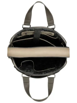 Sac ordinateur marron à bandoulière amovible orné de motifs exclusifs