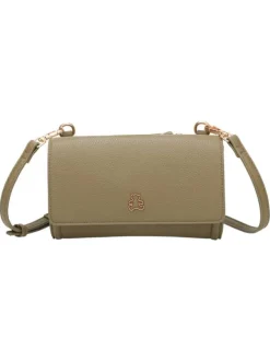 Sac pochette kaki à bandoulière amovible avec le logo de la marque