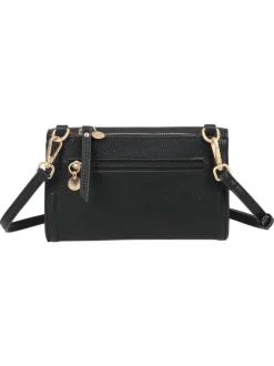 Sac pochette noir à bandoulière amovible avec le logo de la marque