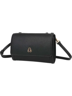 Sac pochette noir à bandoulière amovible avec le logo de la marque