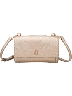 Sac pochette or à bandoulière amovible avec le logo de la marque