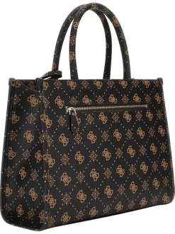 Sac porte-mains marron avec imprimés expresso logo de la marque