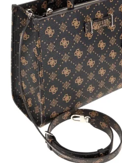 Sac porte-mains marron avec imprimés expresso logo de la marque