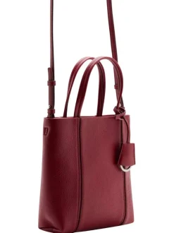 Sac porte mains rouge uni pourvu d'une bandoulière réglable