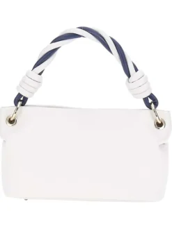 Sac porté mains blanc uni avec une anse et une bandoulière ajustable