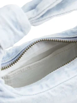 Sac porté mains en coton stone uni avec une fermeture zippée