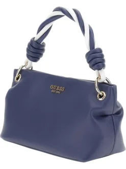 Sac porté mains marine uni avec une bandoulière réglable et une anse