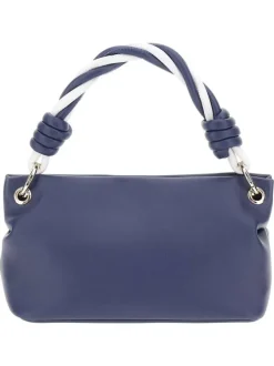 Sac porté mains marine uni avec une bandoulière réglable et une anse