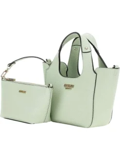 Sac porté mains vert d'eau uni avec une bandoulière réglable