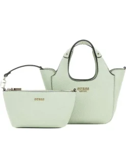 Sac porté mains vert d'eau uni avec une bandoulière réglable