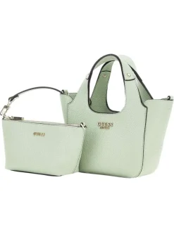 Sac porté mains vert d'eau uni avec une bandoulière réglable