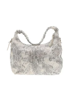 Sac porté épaule beige animalier avec une bandoulière réglable